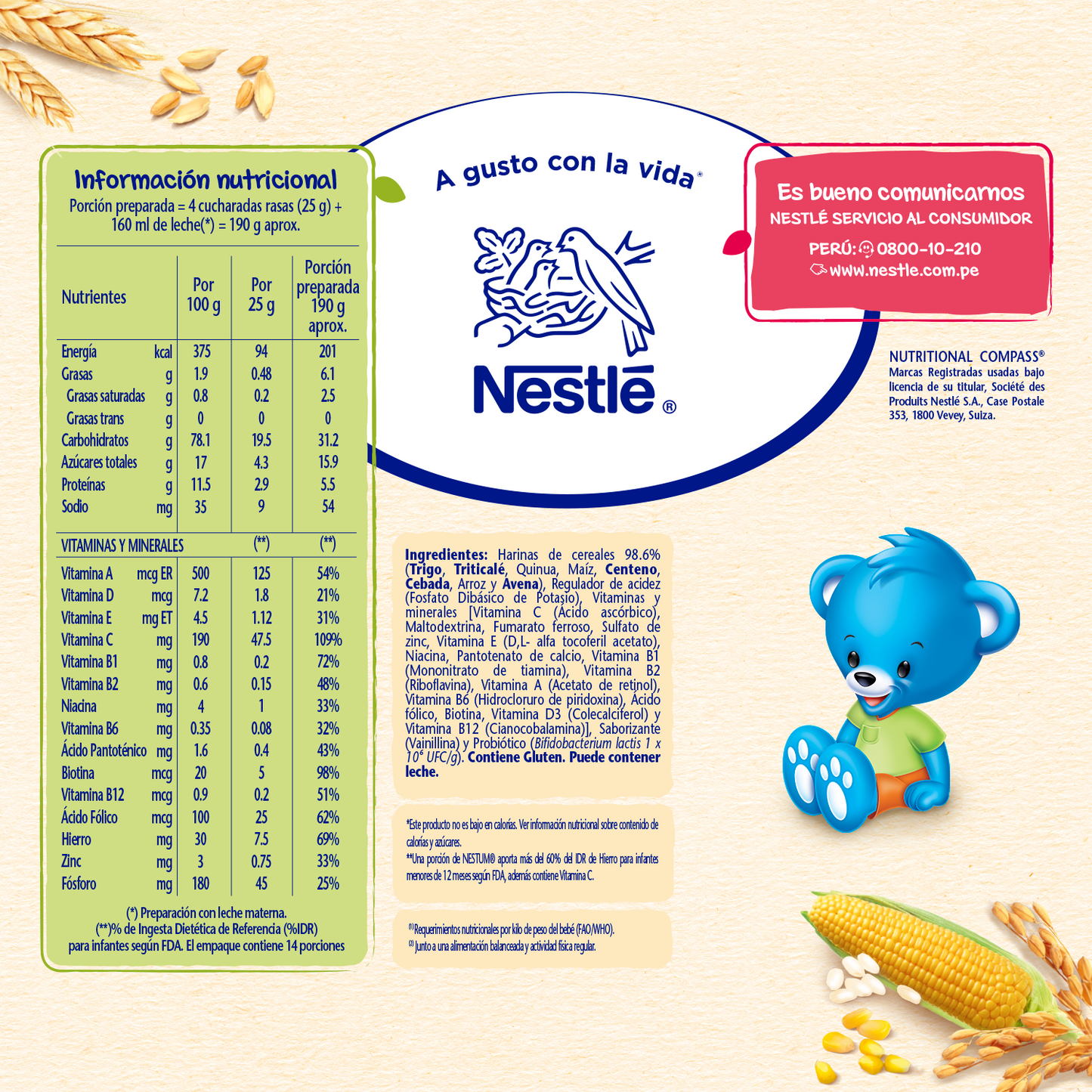 Nestum® Trigo Quinua y otros 6 Cereales 350 gr.