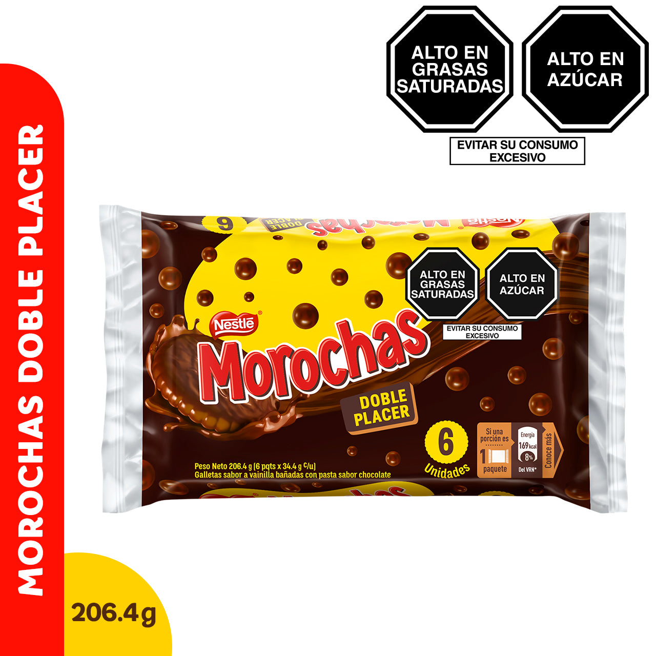Galletas Morochas Doble Placer 6 pack de 34.4 gr. c/u