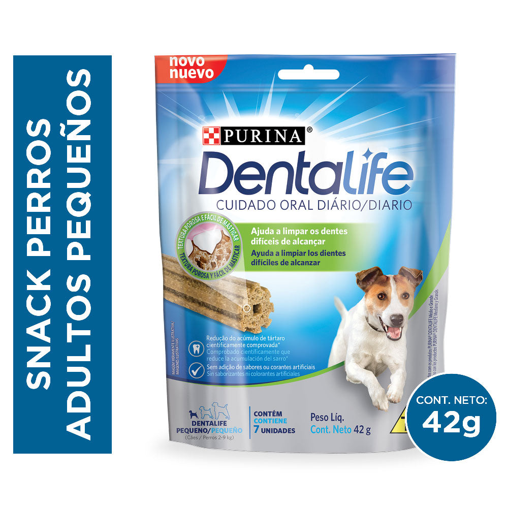 Snack para perro Dentalife adultos de razas pequeñas en bolsa de 42gr