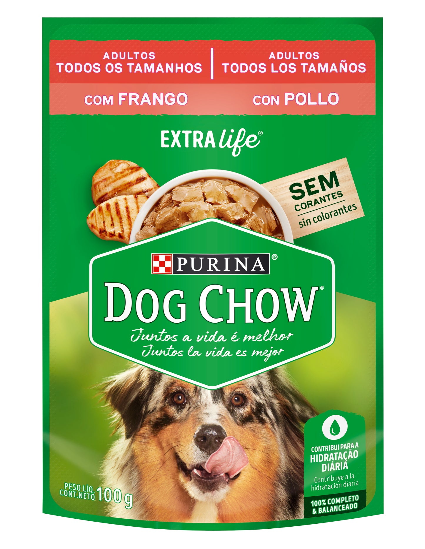 Alimento húmedo para perros Dog Chow Adultos todos los tamaños con Pollo 100gr