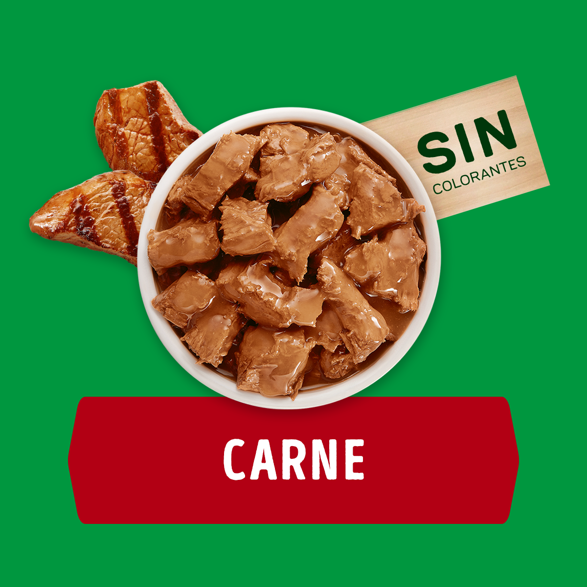 Alimento húmedo para perros Dog Chow Adultos todos los tamaños con Carne 100gr