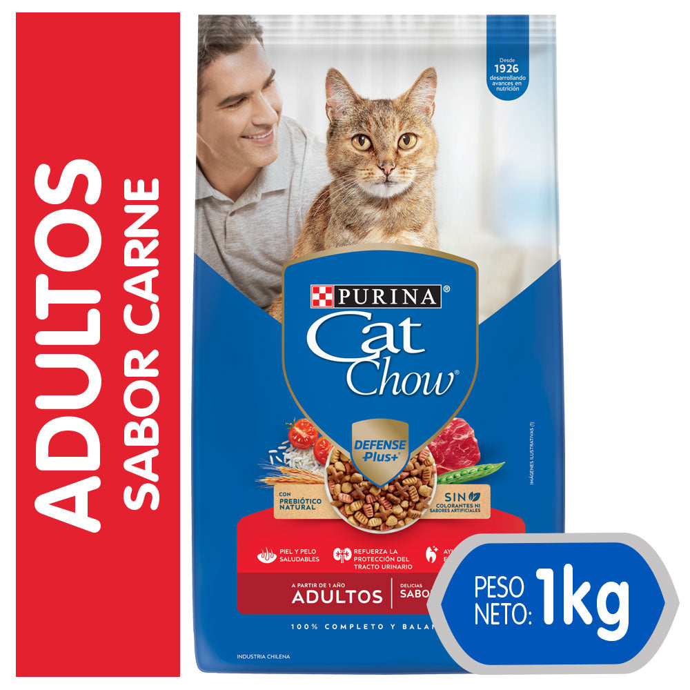 Alimento para Gatos Cat Chow Adulto sabor Carne en bolsa de 1kg