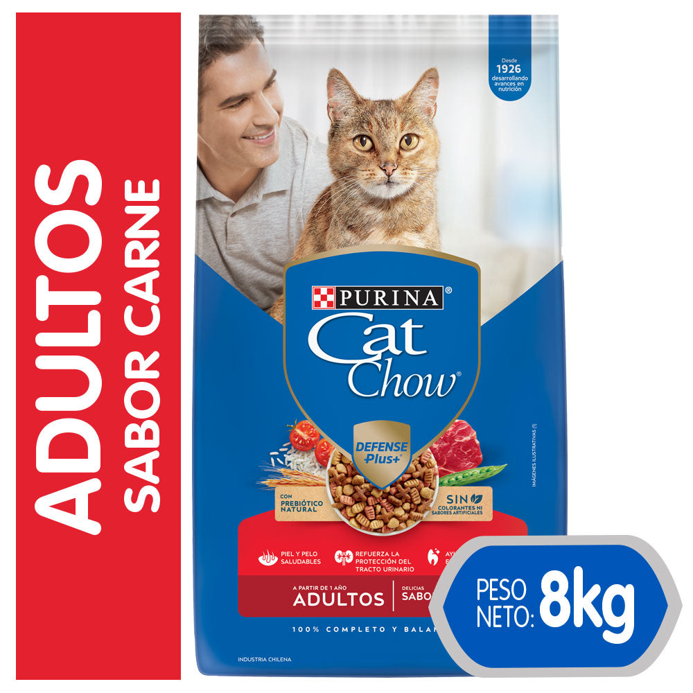 Alimento para Gatos Cat Chow Adulto sabor Carne en bolsa de 8kg