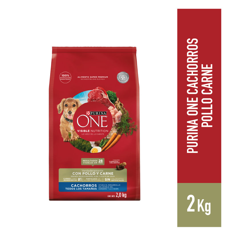 Alimento para perro Purina One Cachorros sabor pollo y carne en bolsa de 2kg