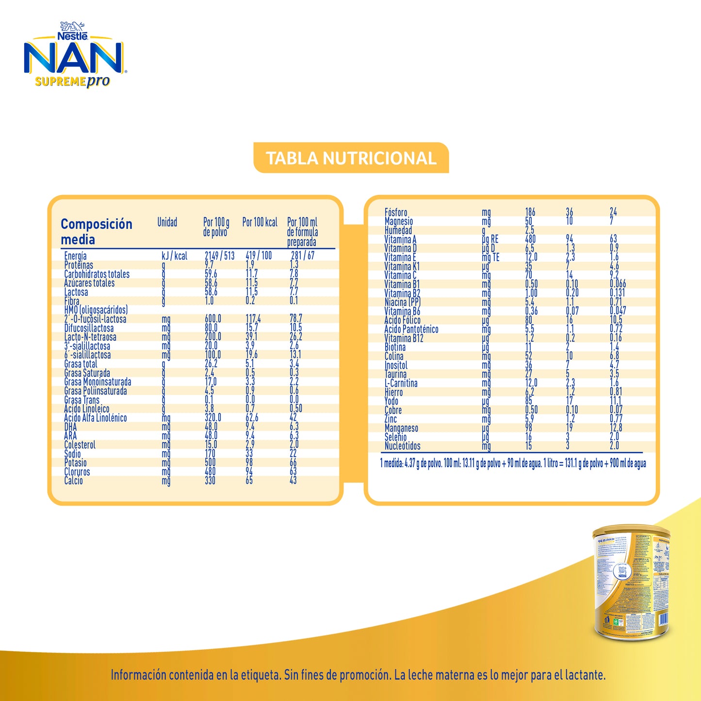 NAN Supreme Pro 1 de 800 gr.