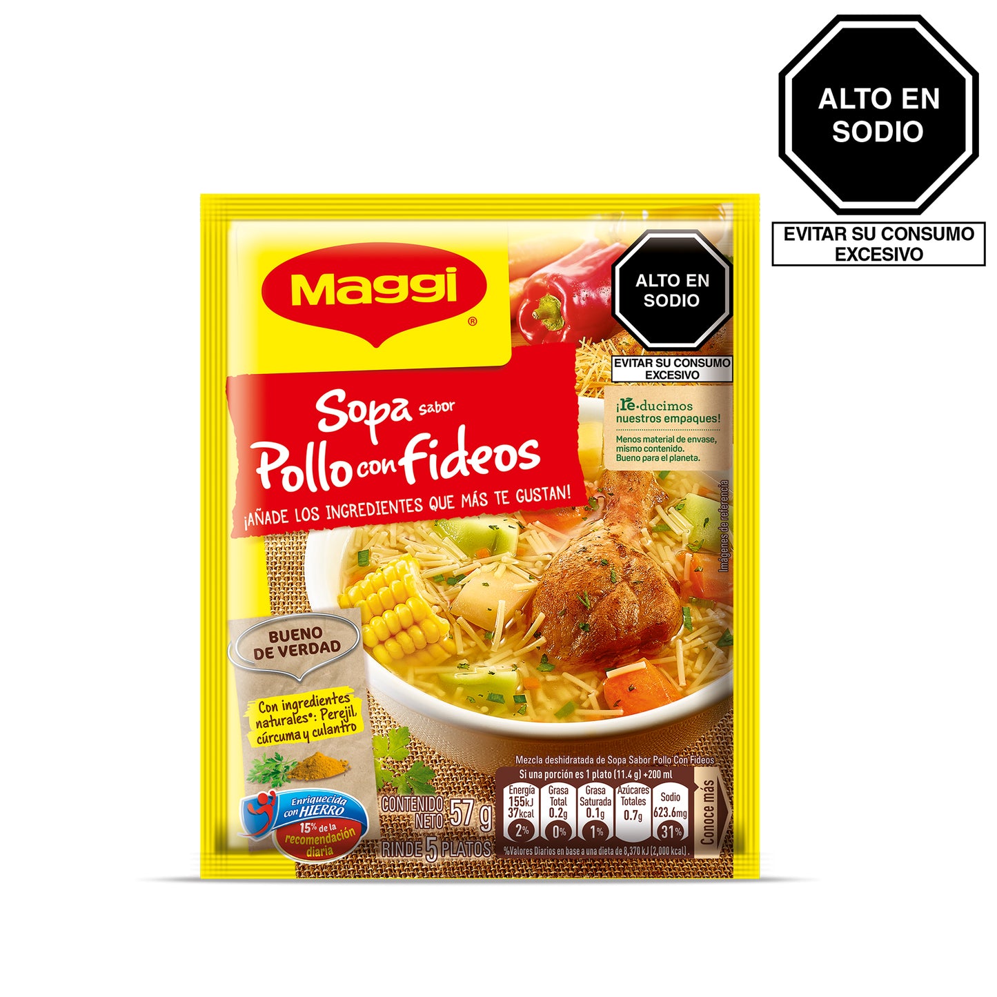 MAGGI SOPA SABOR POLLO CON FIDEOS 57 G VENCE: 30/06/2024