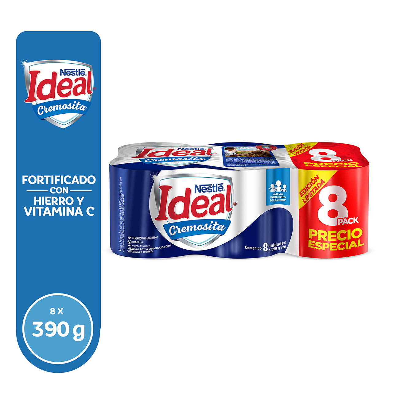 IDEAL CREMOSITA Mezcla Láctea 8pack 390g