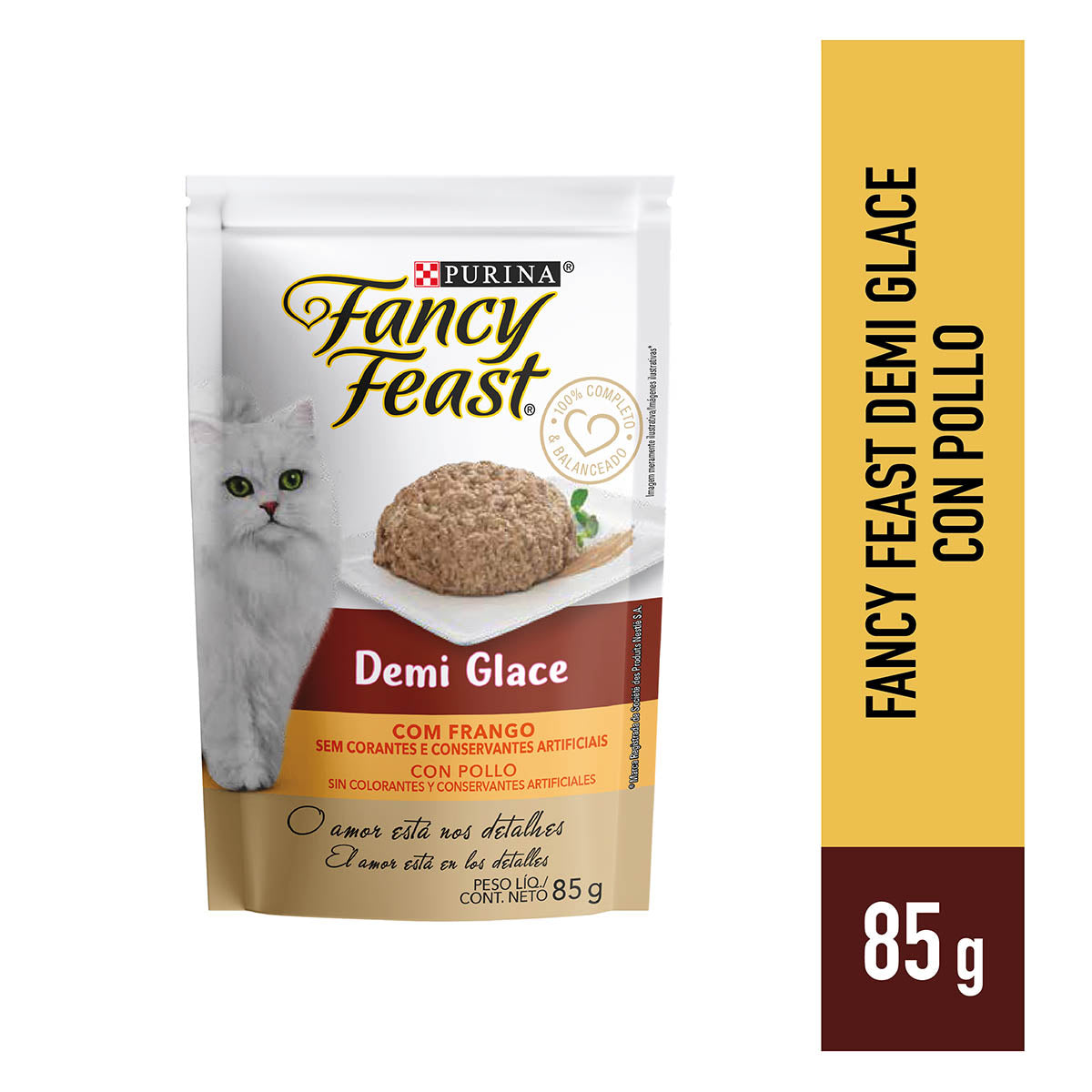 Alimento húmero para Gatos Fancy Feast Demi Glace sabor pollo en lata de 85gr