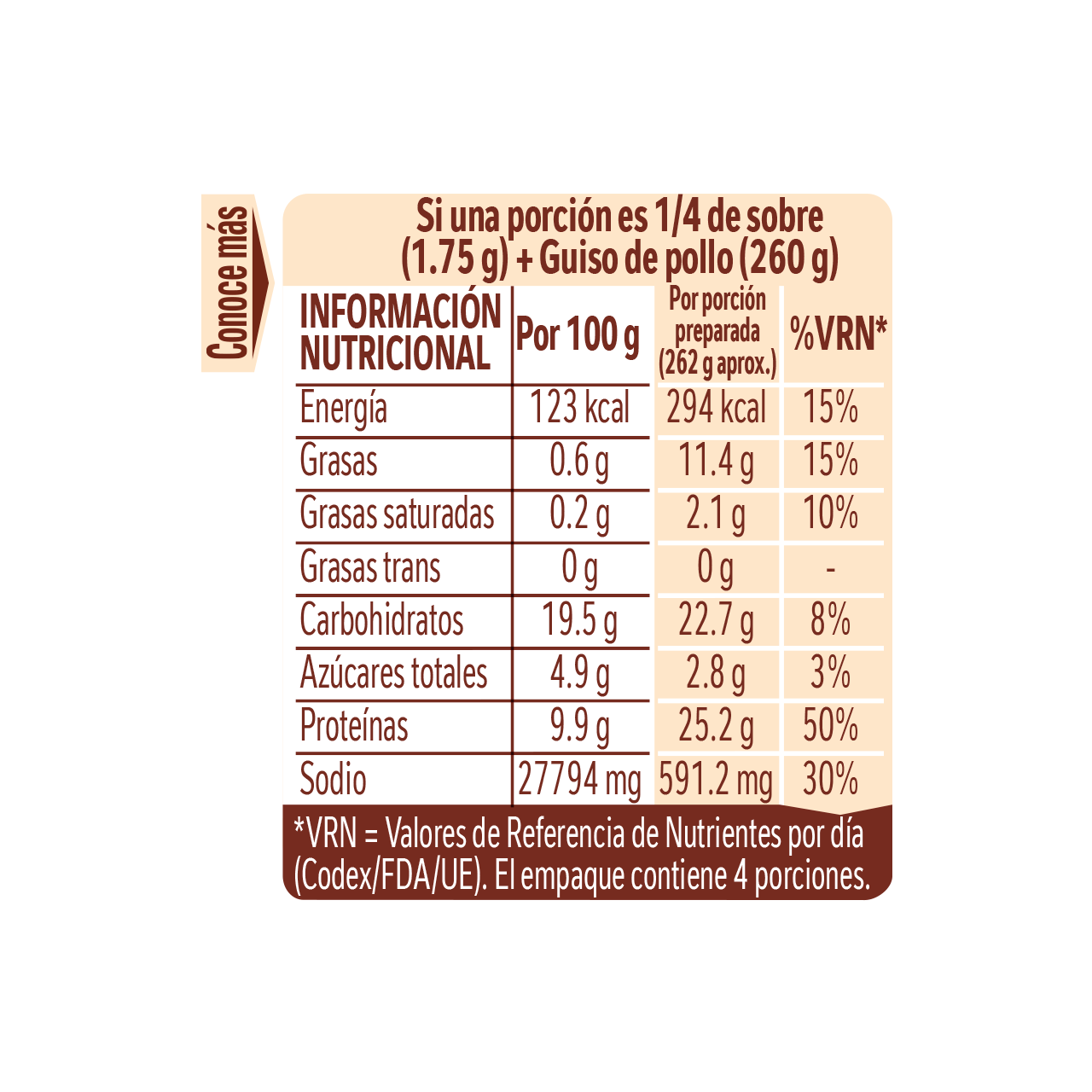 Maggi caldo en polvo sabor gallina 7gr x 10 unidades