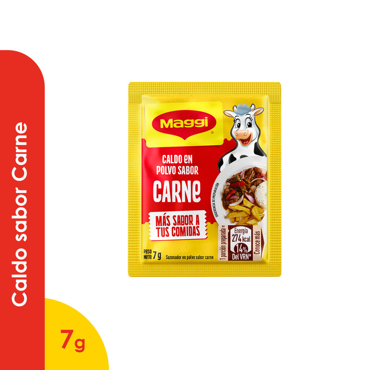 Maggi caldo en polvo sabor carne 7gr x 10 unidades