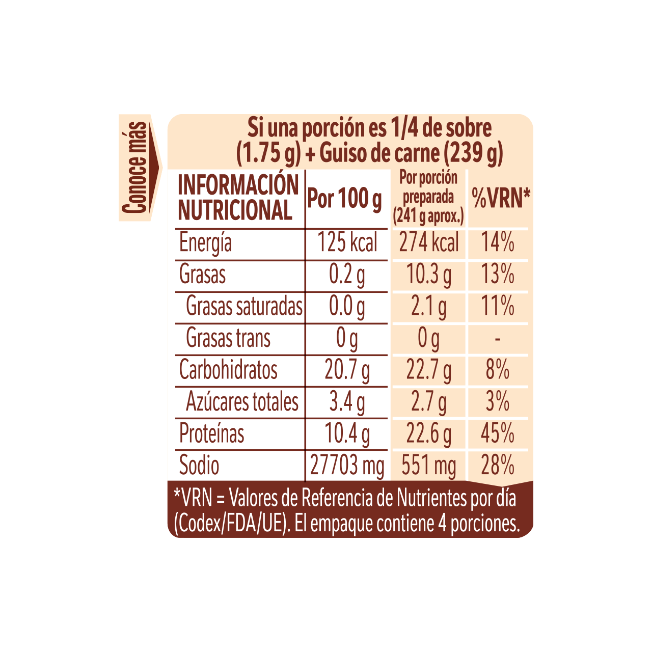 Maggi caldo en polvo sabor carne 7gr x 10 unidades
