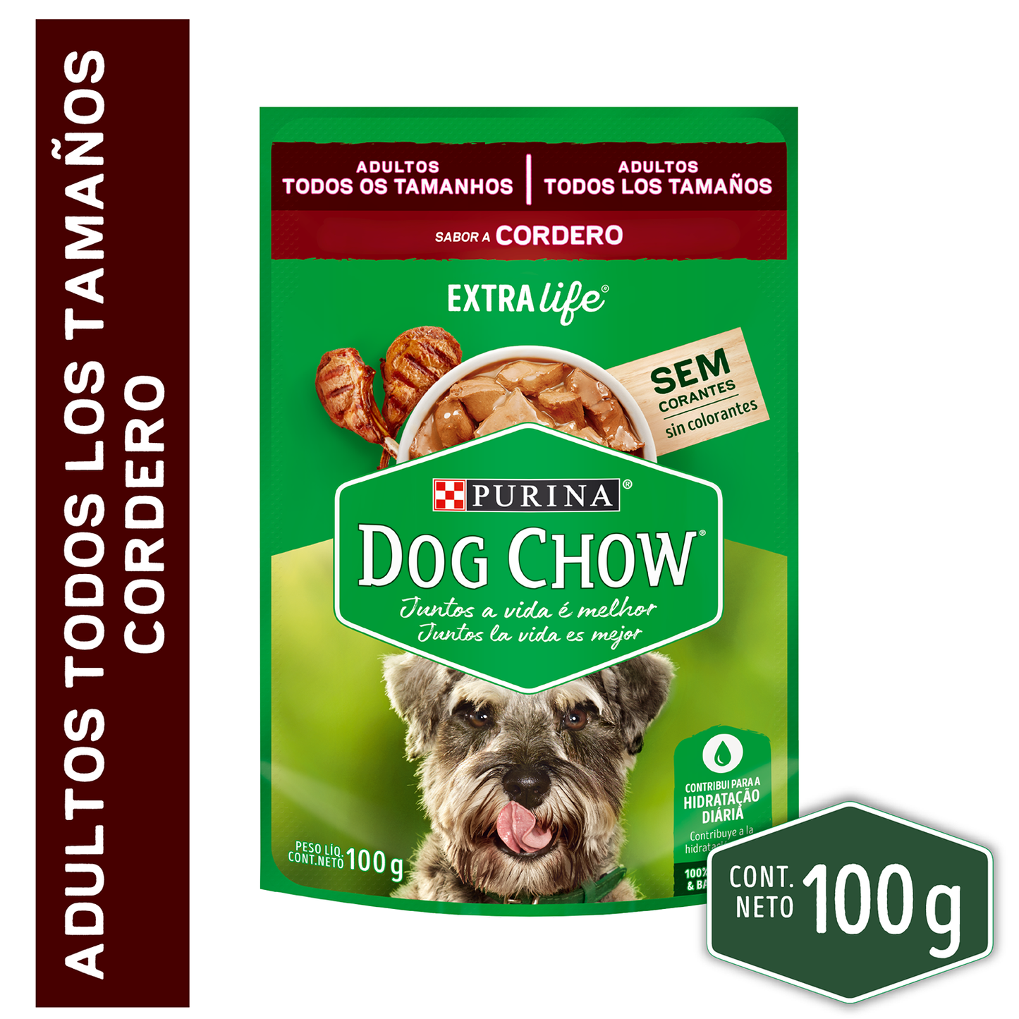 Alimento Húmedo para Perros Dog Chow Adultos Todos los Tamaños con Cordero Doypack 100gr