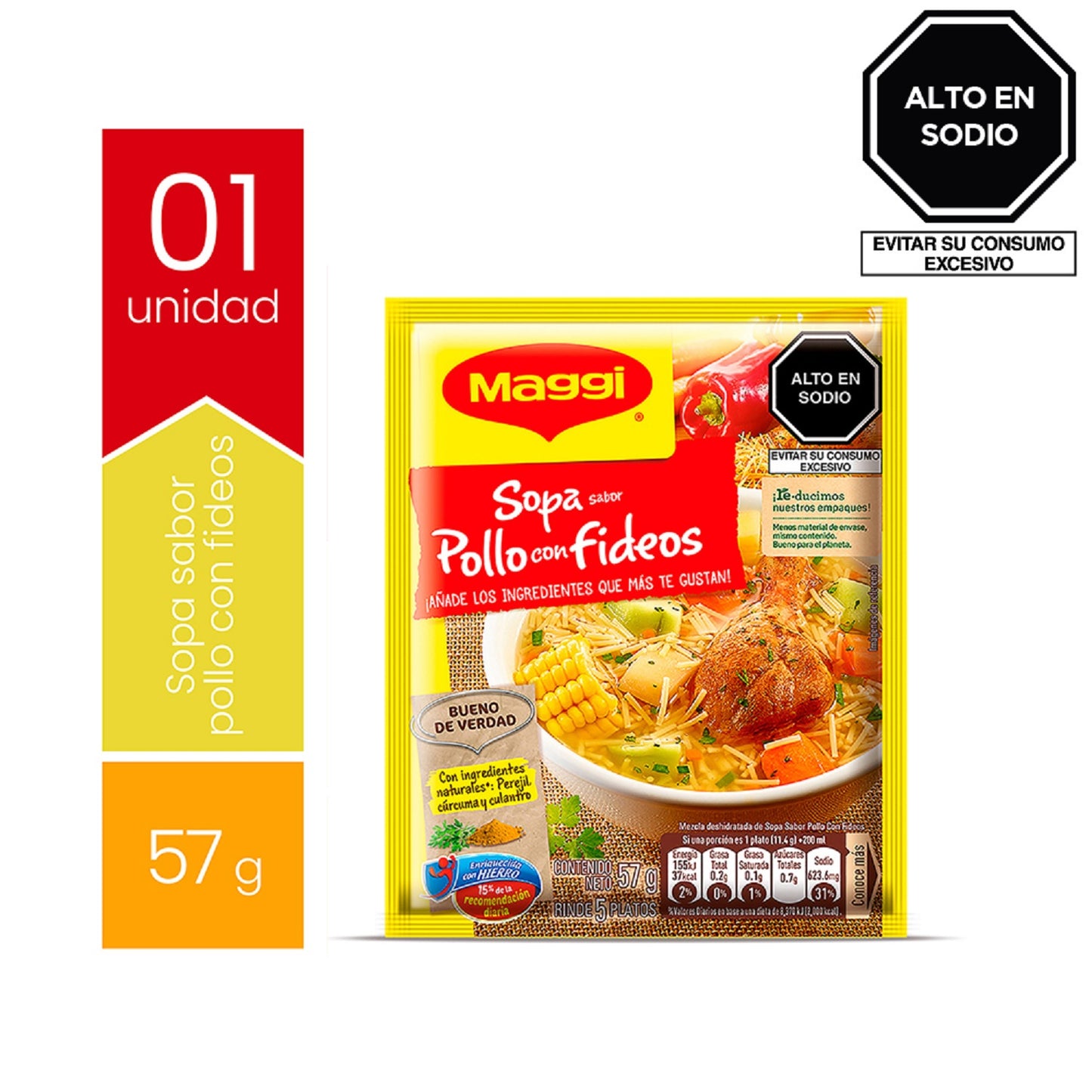 MAGGI SOPA SABOR POLLO CON FIDEOS 57 G