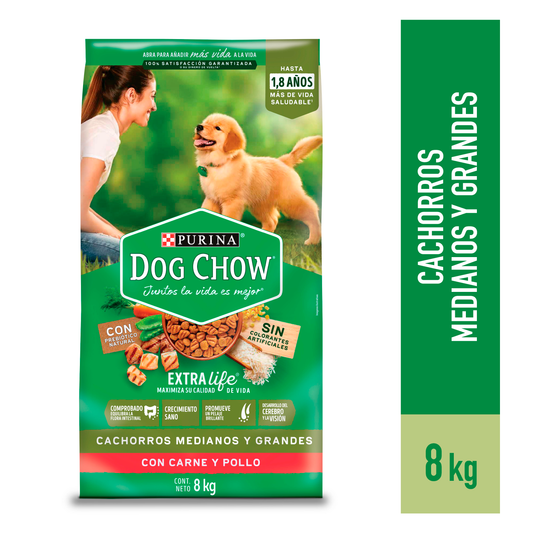 Alimento para perro Dog Chow Cachorros Medianos y Grandes 8kg