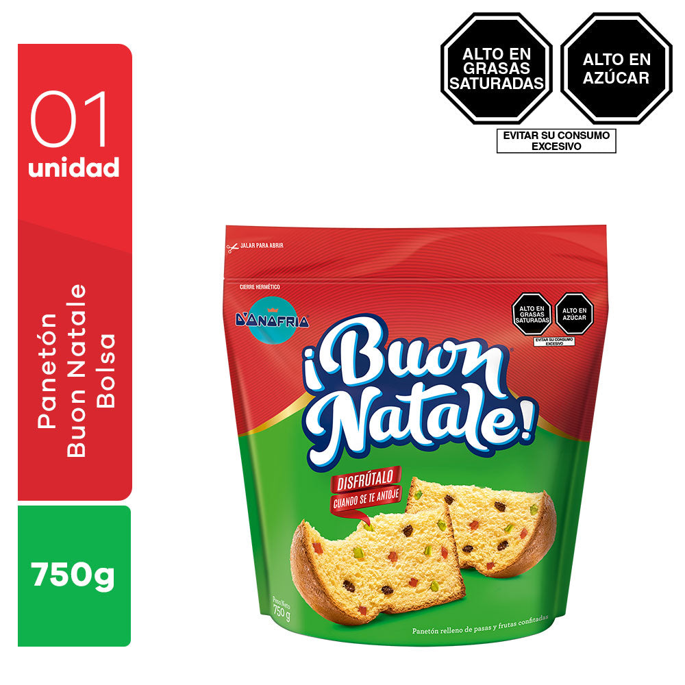 Panetón Buon Natale Bolsa 750gr.