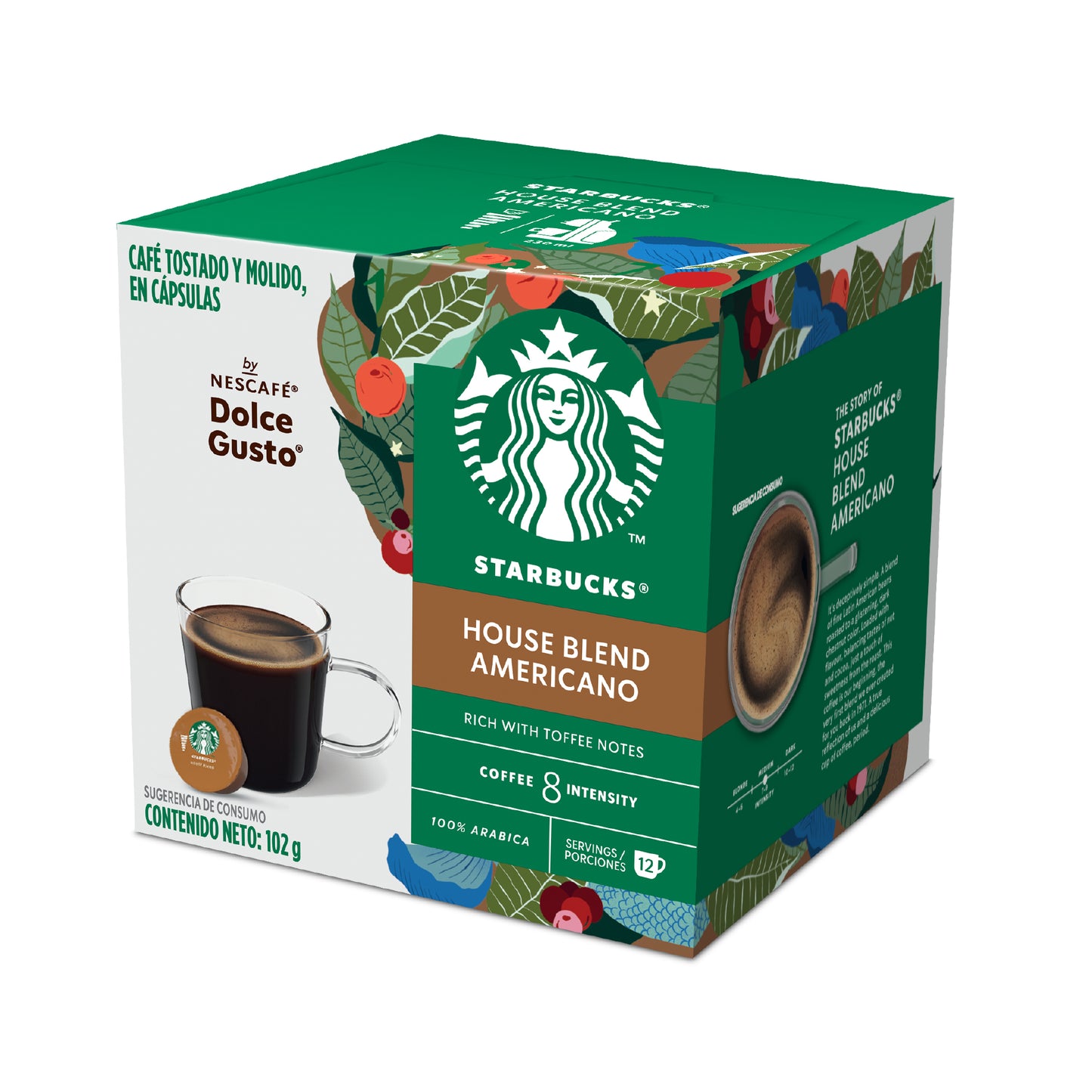 Starbucks® Americano House Blend Caja de 12 Cápsulas 102 gr.