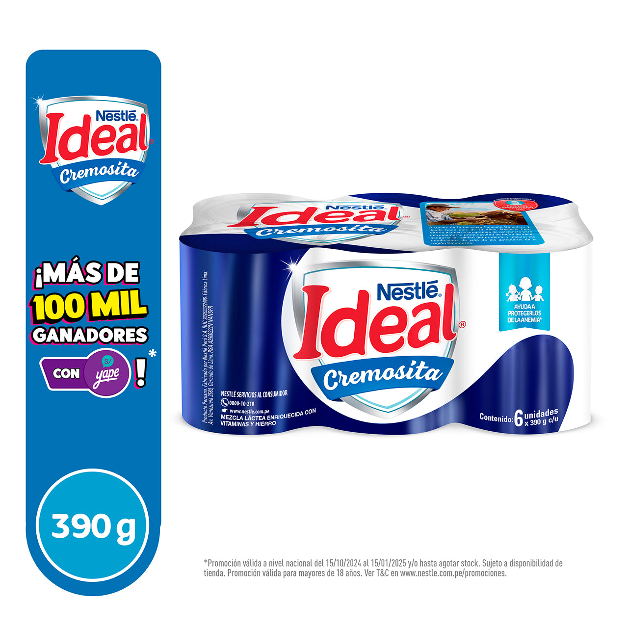 IDEAL CREMOSITA Mezcla Láctea 6pack 390g