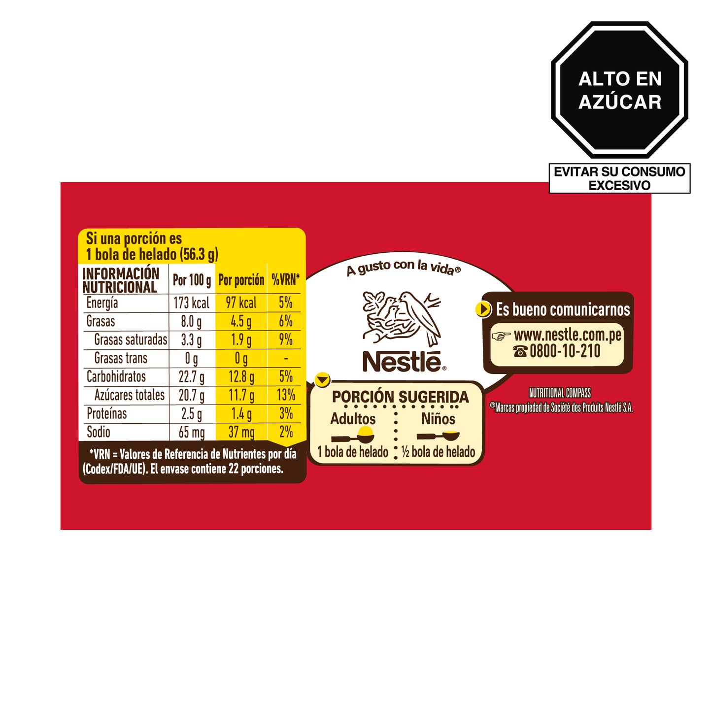 Helado Peziduri Choco Vainilla Lúcuma Rendidor 2.2L