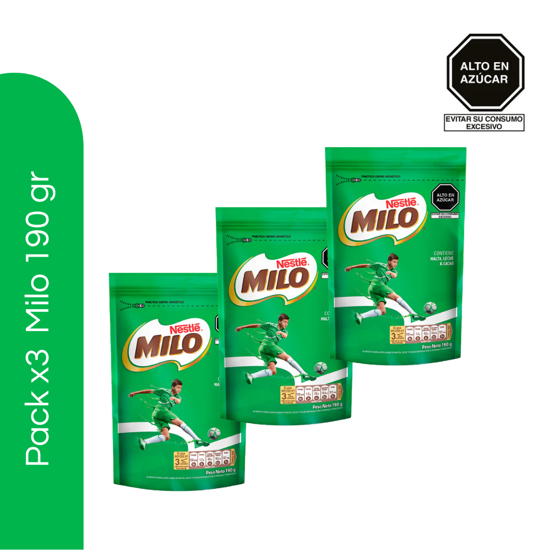 Pack x3 Milo Zipper 190 gr