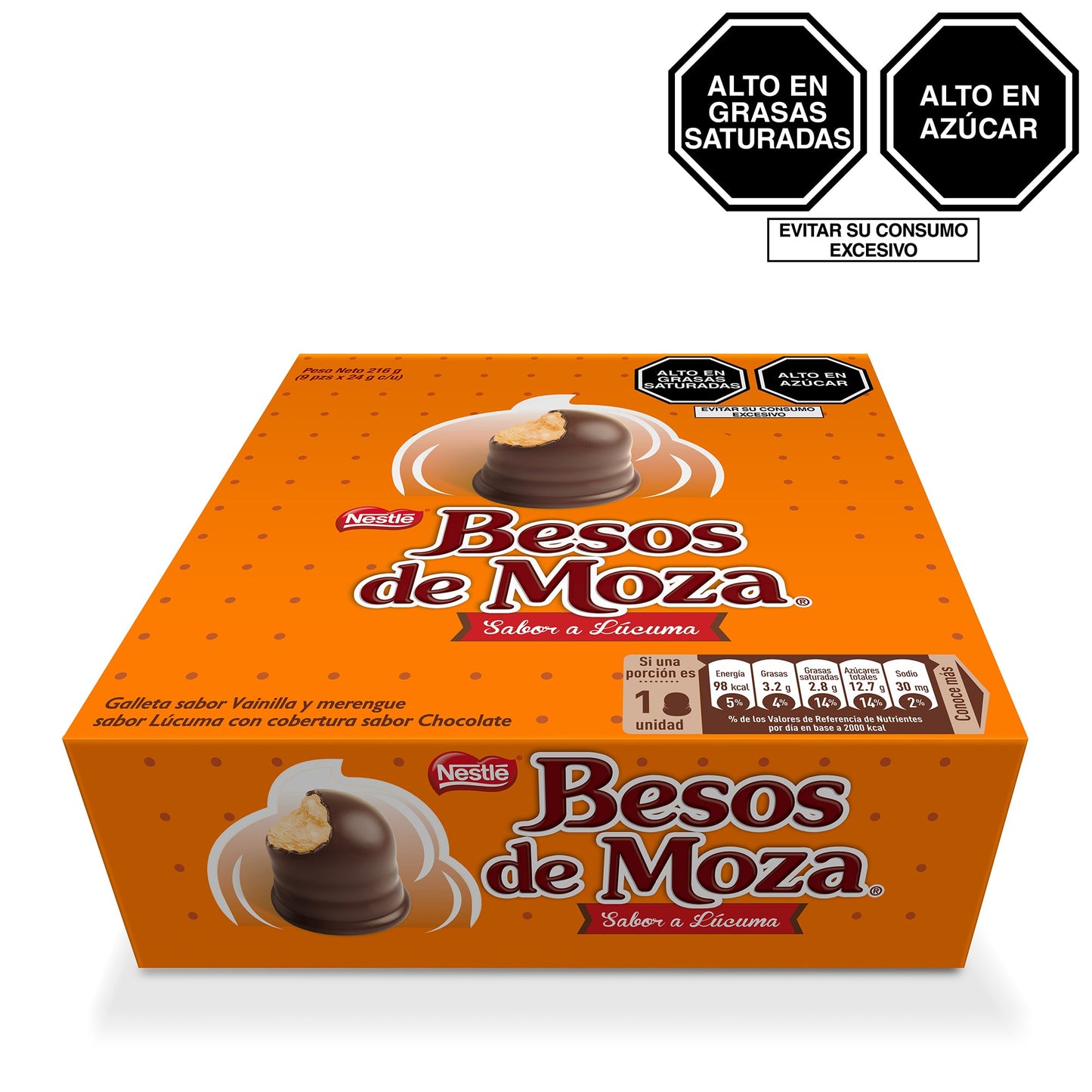 Besos de Moza Lúcuma Display 9 und de 24g c/u