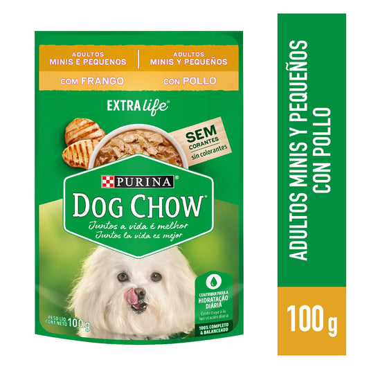 Alimento húmedo para perros Dog Chow Adultos Minis y Pequeños con Pollo 100gr