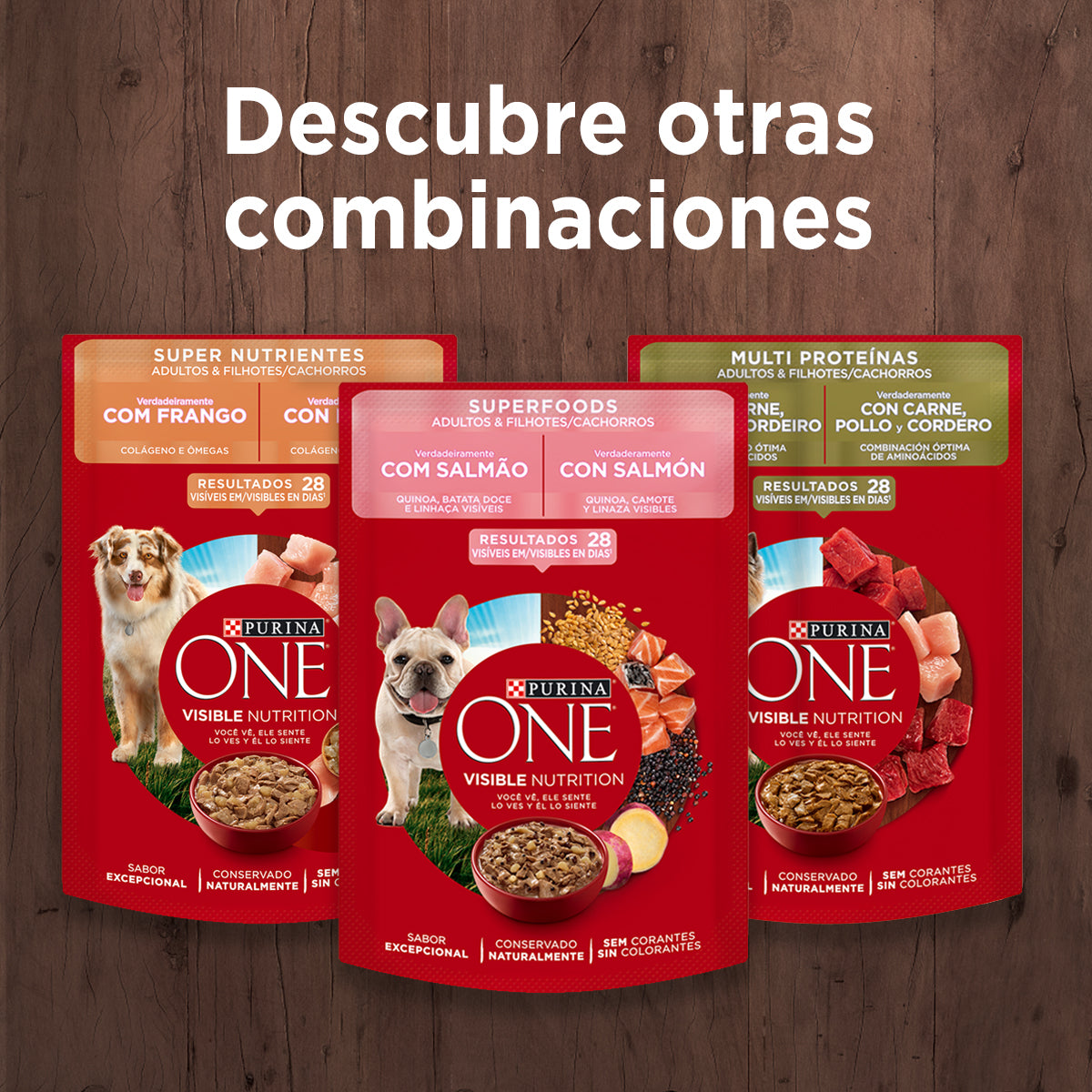 Alimento húmedo para perros Purina One Adulto y Cachorro sabor carne, pollo y cordero de 85gr