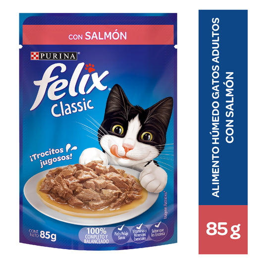 Alimento húmedo para gatos Felix Classic con Salmón 85gr