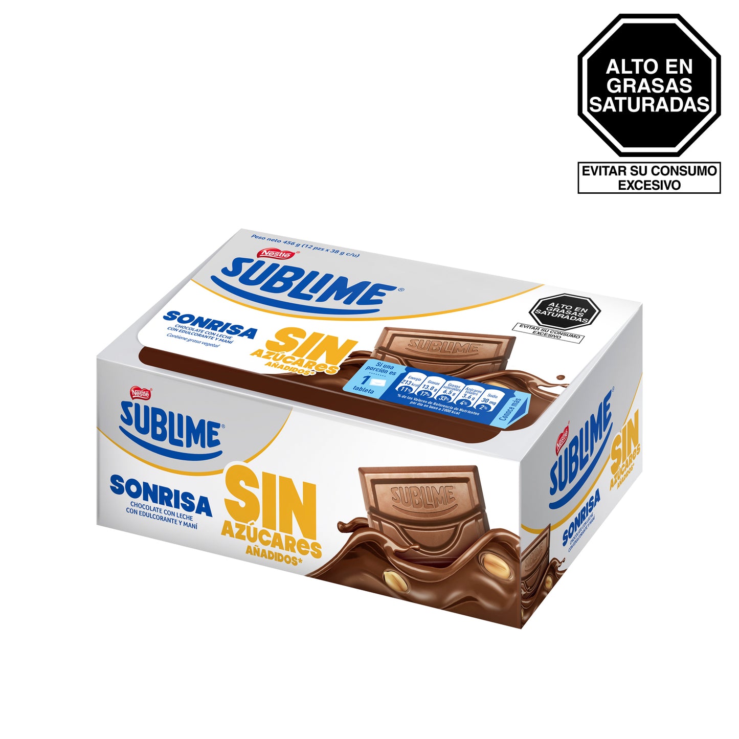 Caja de Sublime Sin Azúcares Añadidos 12 uni x 38g c/u