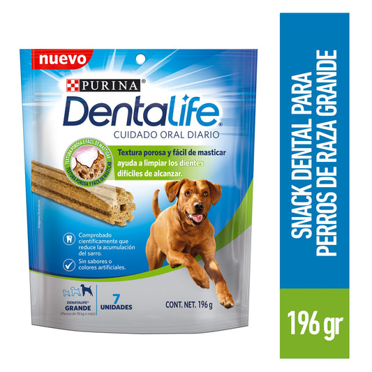 Snack para perros Dentalife adultos de razas grandes en bolsa de 196gr