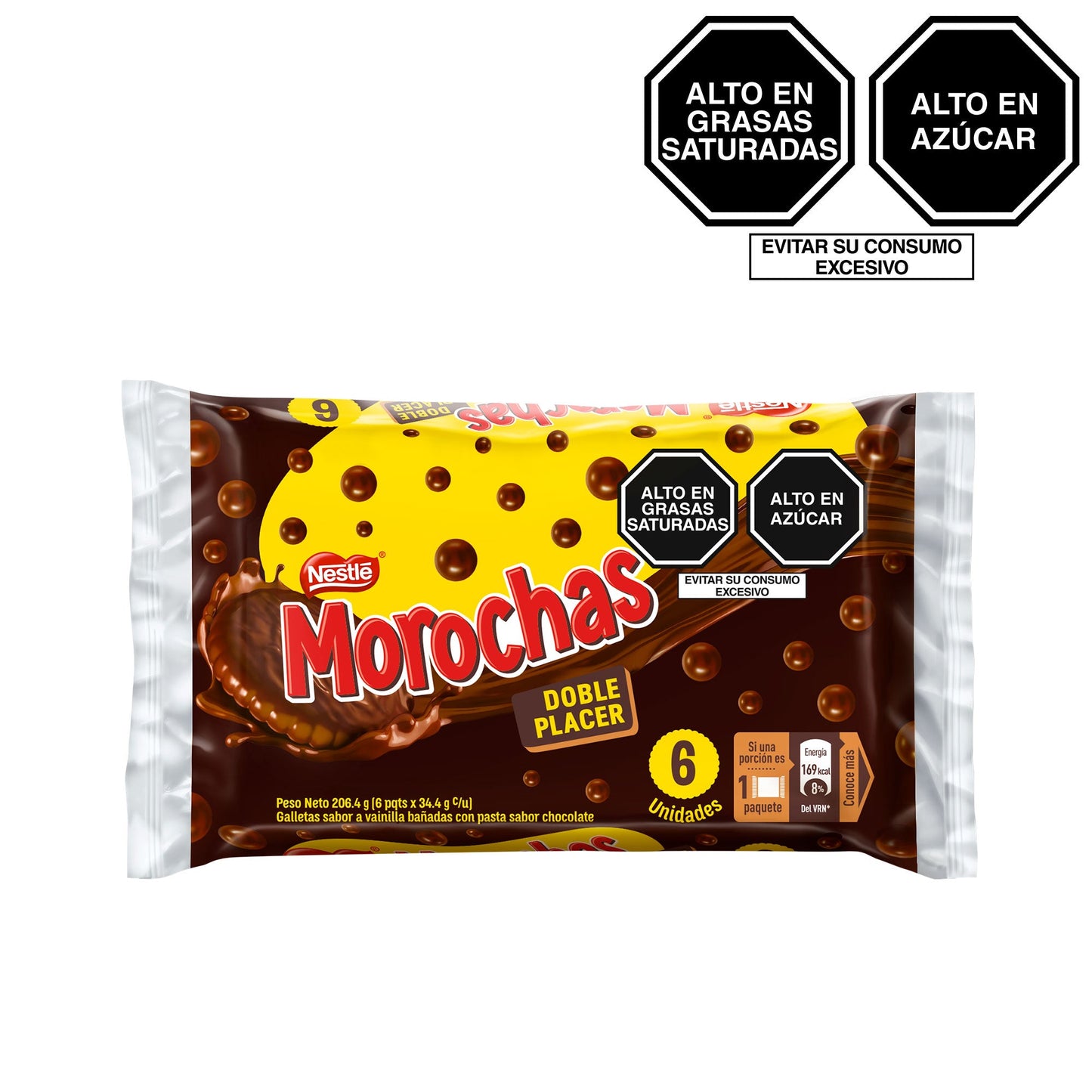 Galletas Morochas Doble Placer 6 pack de 34.4 gr. c/u