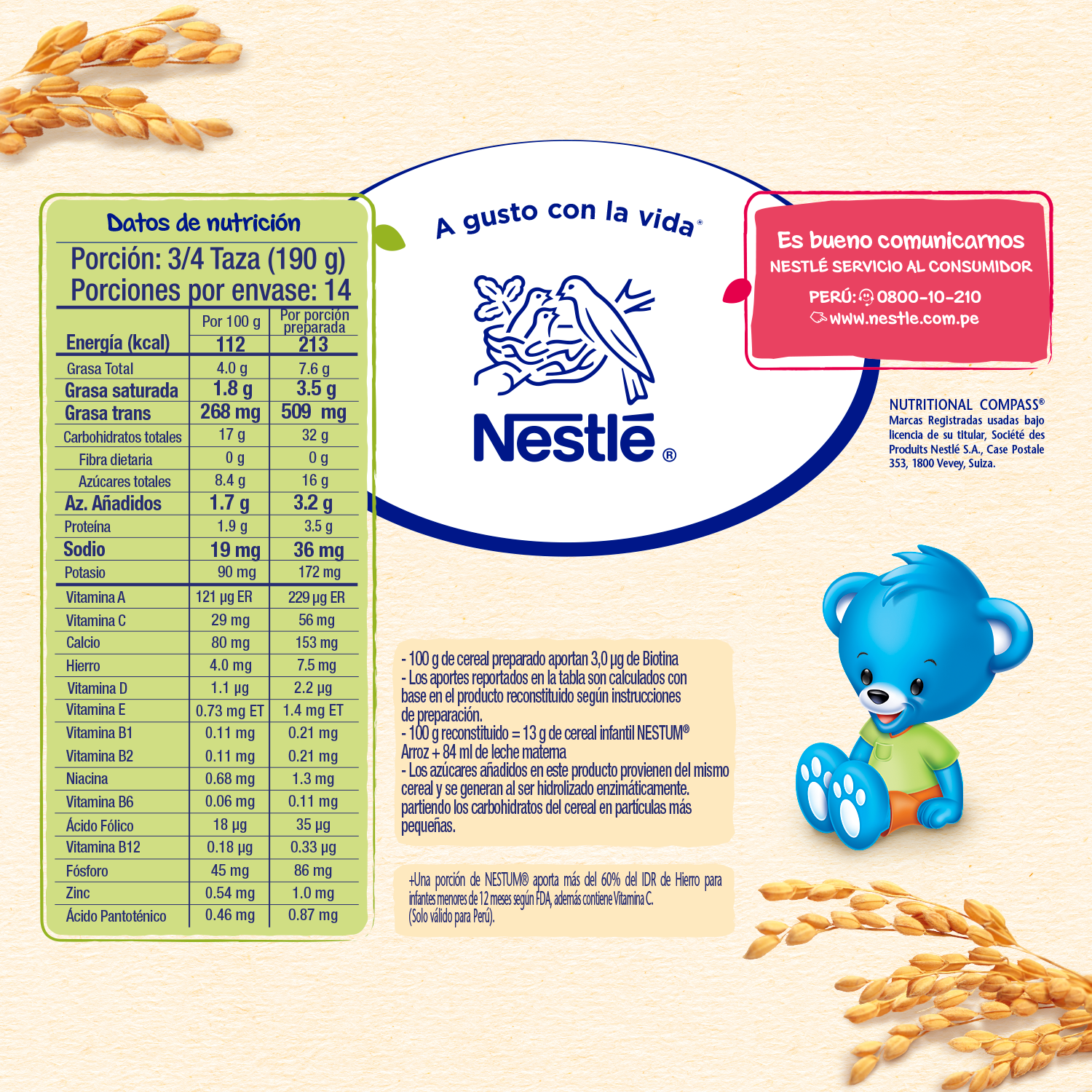 Cereal infantil Nestum® de 350 gr.