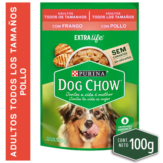 Alimento húmedo para perros Dog Chow Adultos todos los tamaños con Pollo 100gr