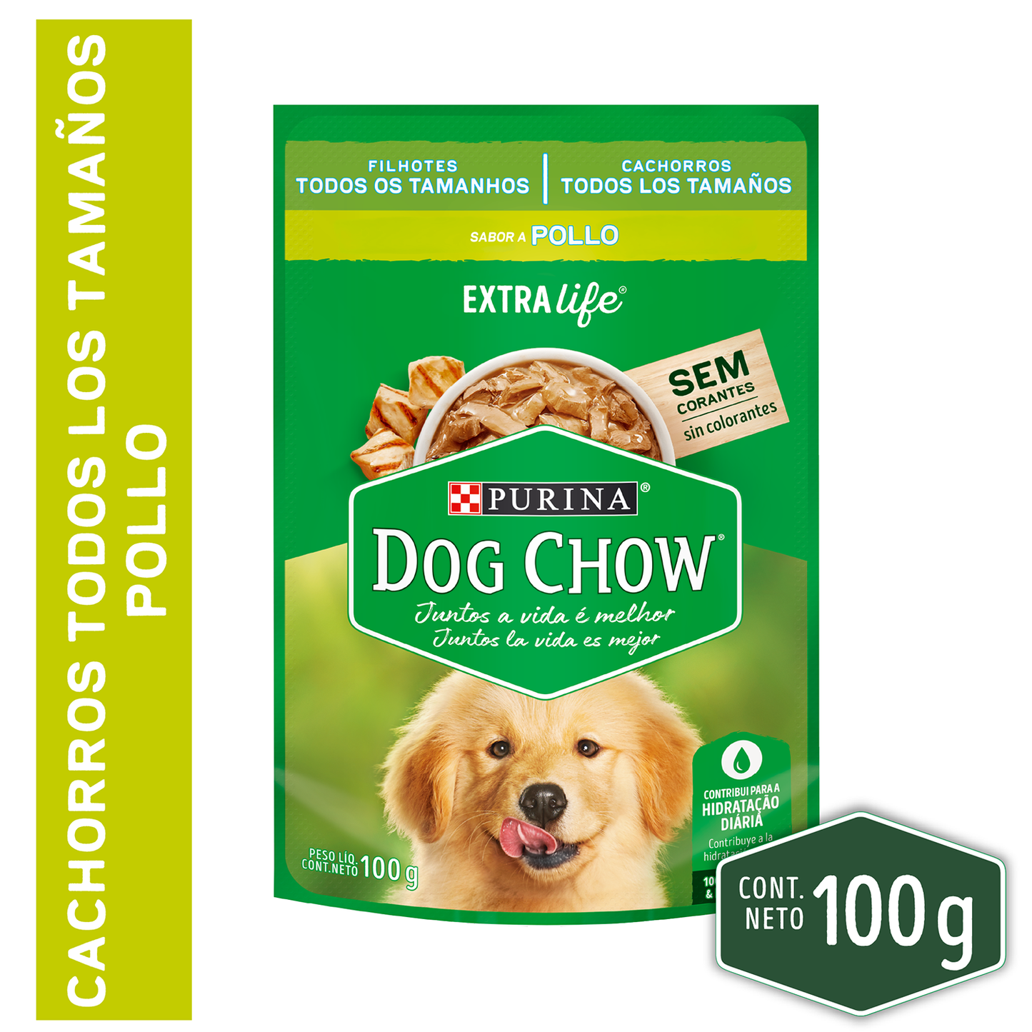 Alimento Húmedo para Perros Dog Chow Cachorros Todos los Tamaños Sabor Pollo Doypack 100gr