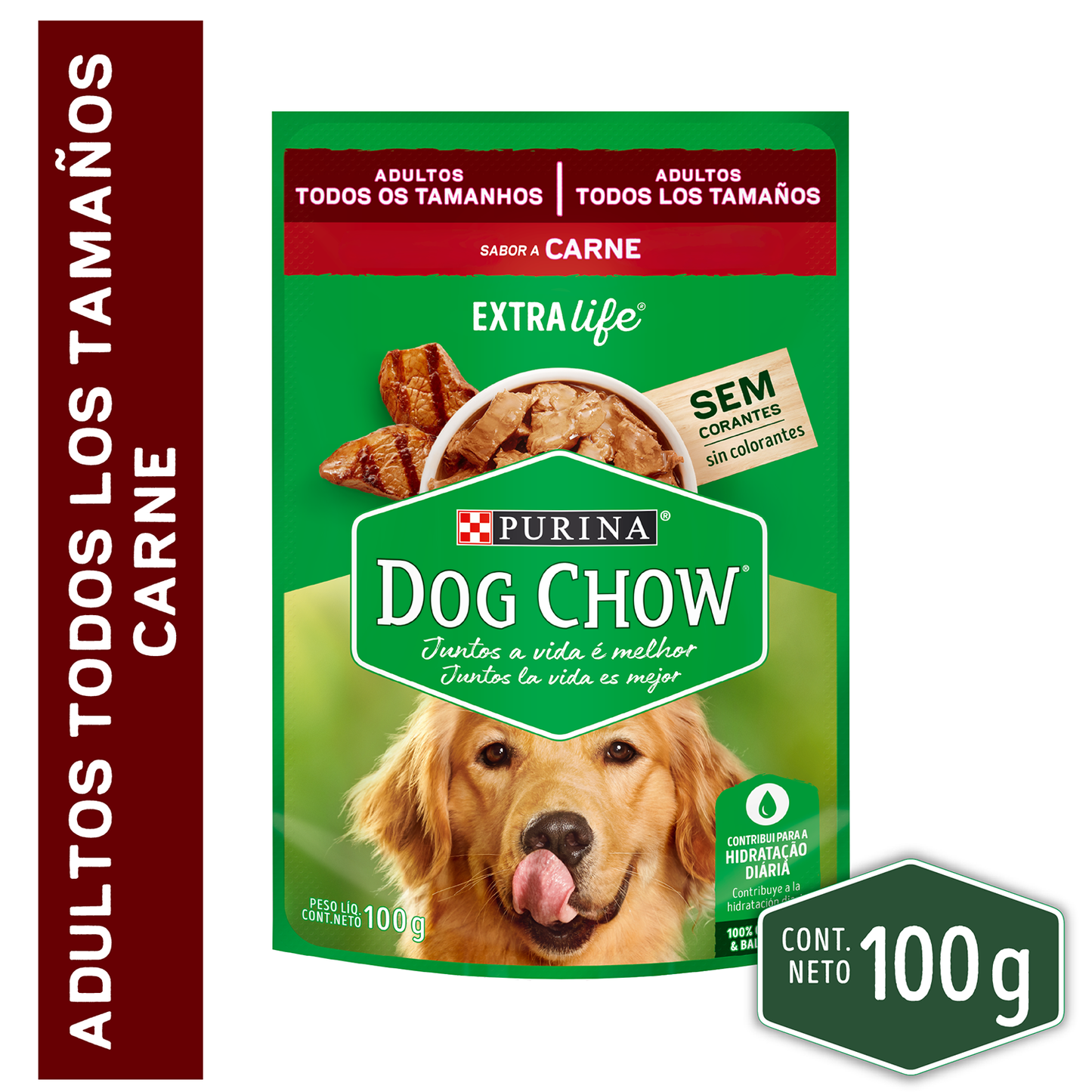 Alimento Húmedo para Perros Dog Chow Cachorros Todos los Tamaños Sabor Carne Doypack 100gr