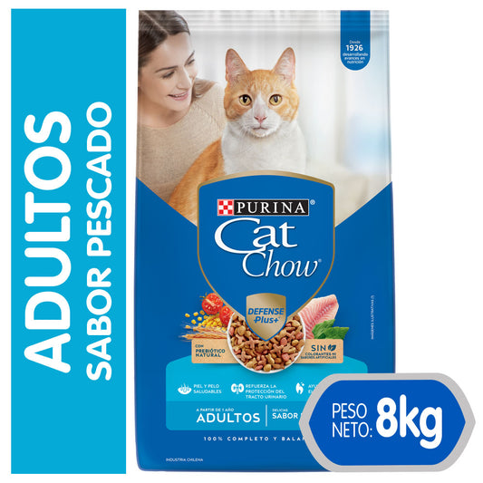 Alimento para Gatos Cat Chow Adulto sabor Pescado  en bolsa de 8kg