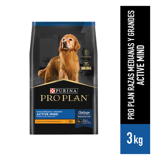 Alimento para perro Pro Plan Active mind Adulto mayor +7años 3kg