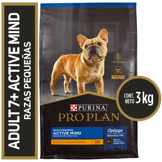 Alimento para perros minis y pequeños +7 años Pro Plan® Active Mind 3kg