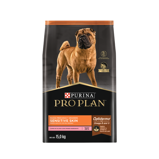 Alimento para perro Pro Plan Sensitive Salmón Adulto raza mediana 15kg