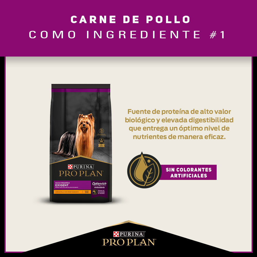 Alimento para perros adultos minis y pequeños Pro Plan® Exigent 7.5kg