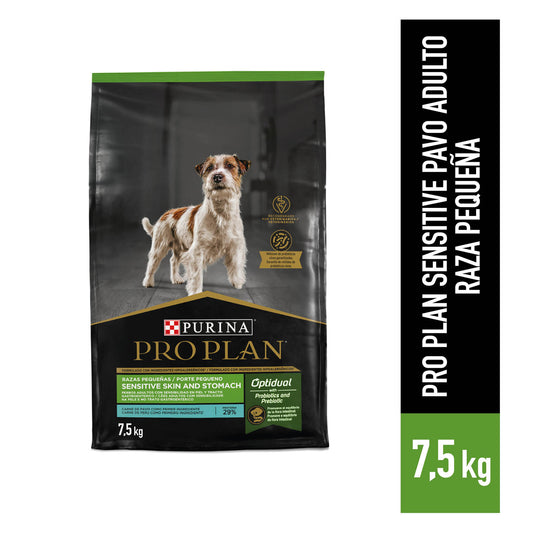 Alimento para perro Pro Plan Sensitive Pavo Adulto raza pequeña 7.5kg