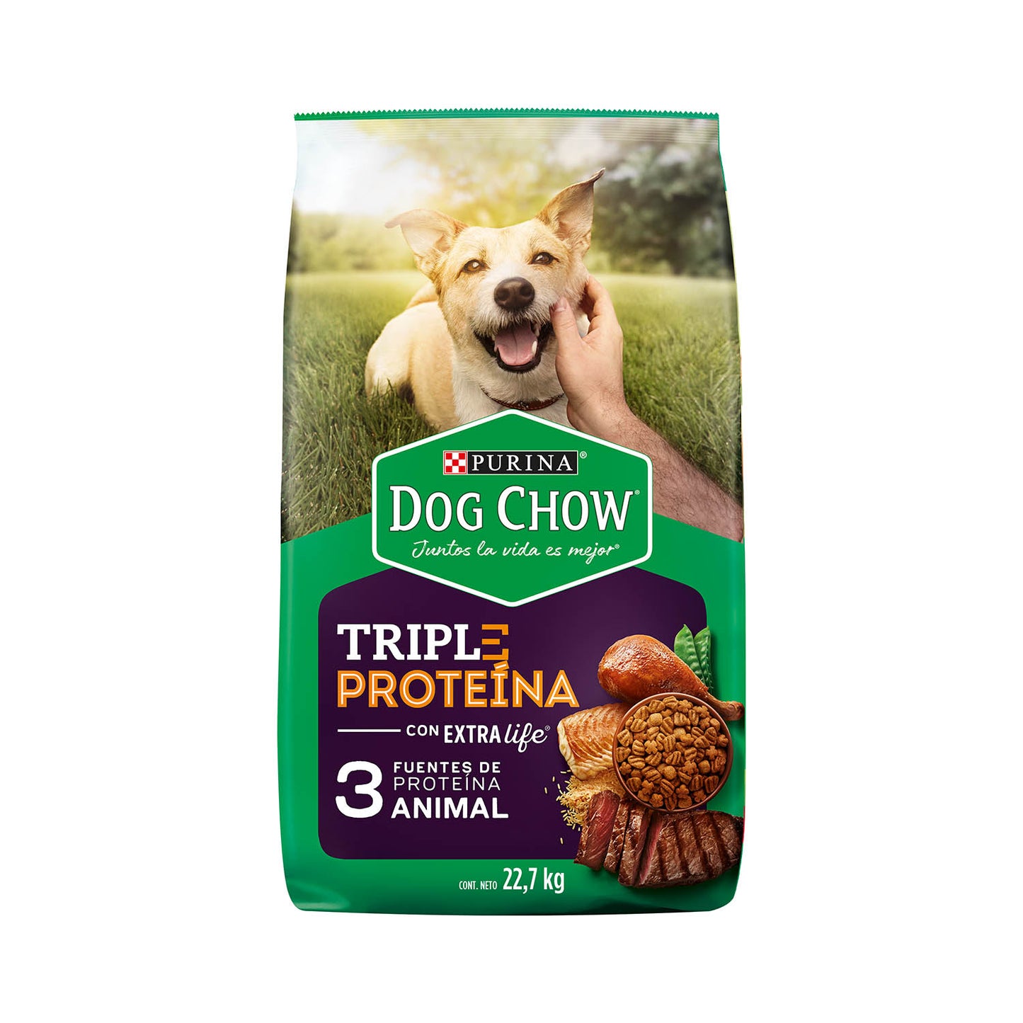 Alimento para perro Dog Chow Triple Proteína Adultos todos los tamaños 22.7kg