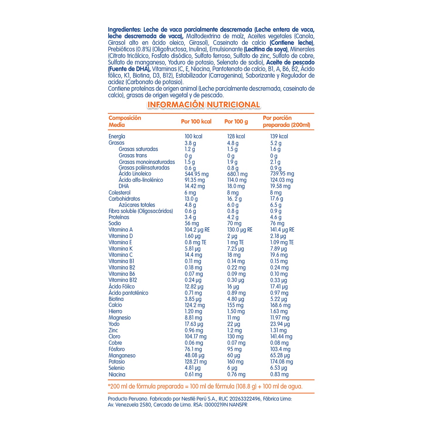 NAN 3 Fórmula Líquida 6x390g