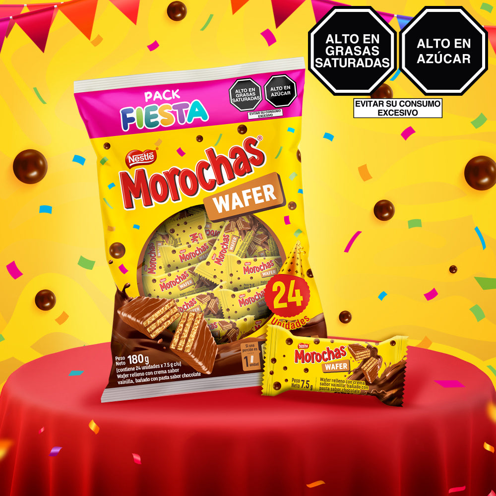 Morochas Wafer Fiesta 24 unid x 7.5g c/u - 180g