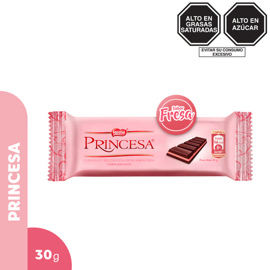 Chocolate Princesa Fresa Barra 30gr