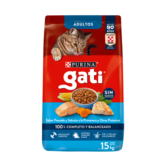 Alimento seco para gato GATI sabor pescado con vegetales de 15 kg