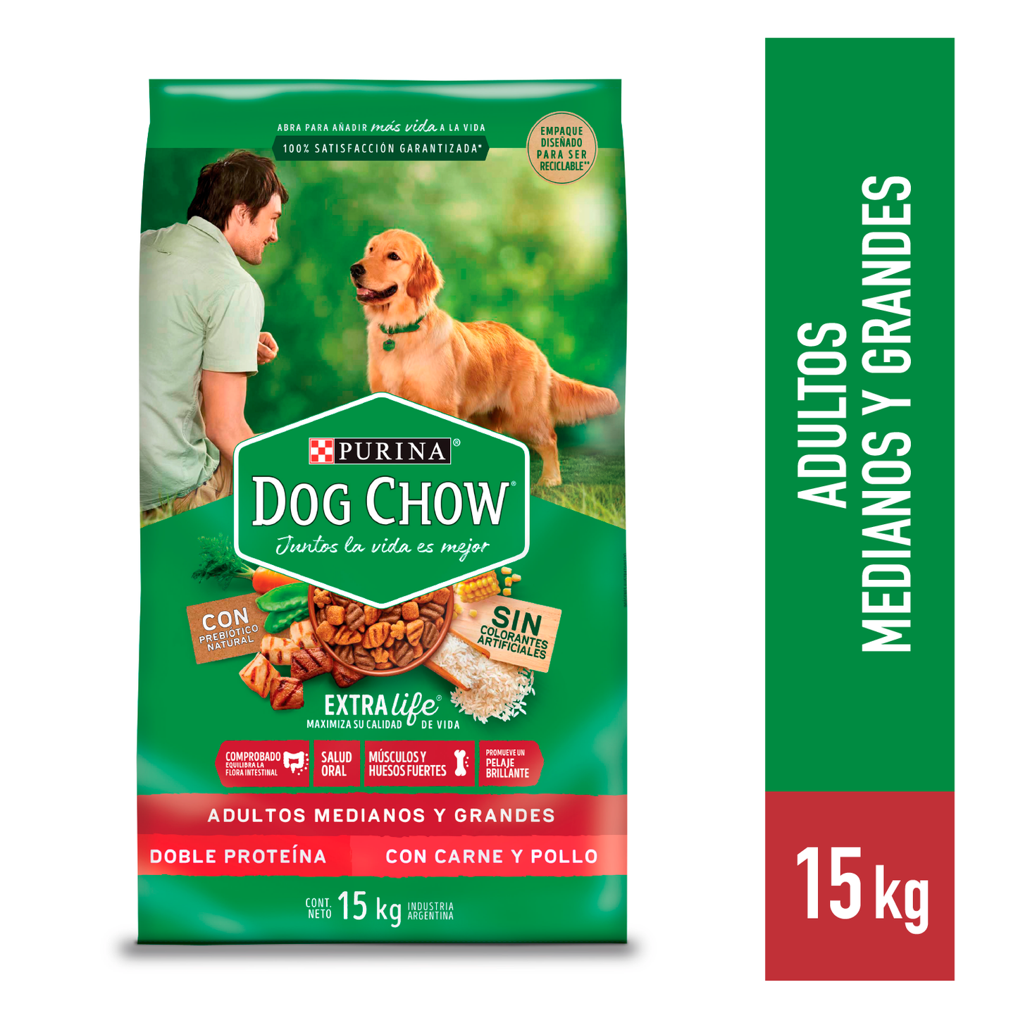 Dog Chow Adultos Medianos y Grandes 15 kg.