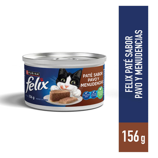 Alimento húmedo para gatos Felix sabor Pavo 156gr