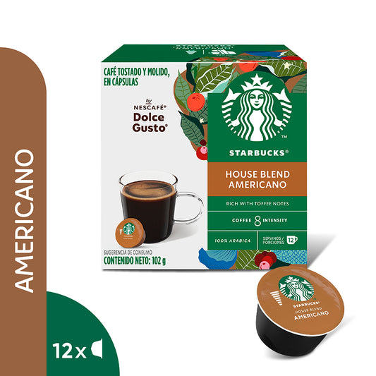 Starbucks® Americano House Blend Caja de 12 Cápsulas