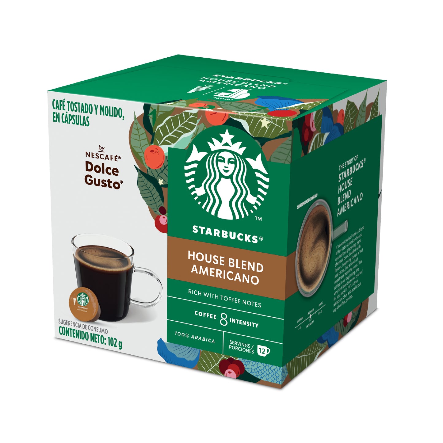 Starbucks® Americano House Blend  Caja de 12 Cápsulas 102 gr.