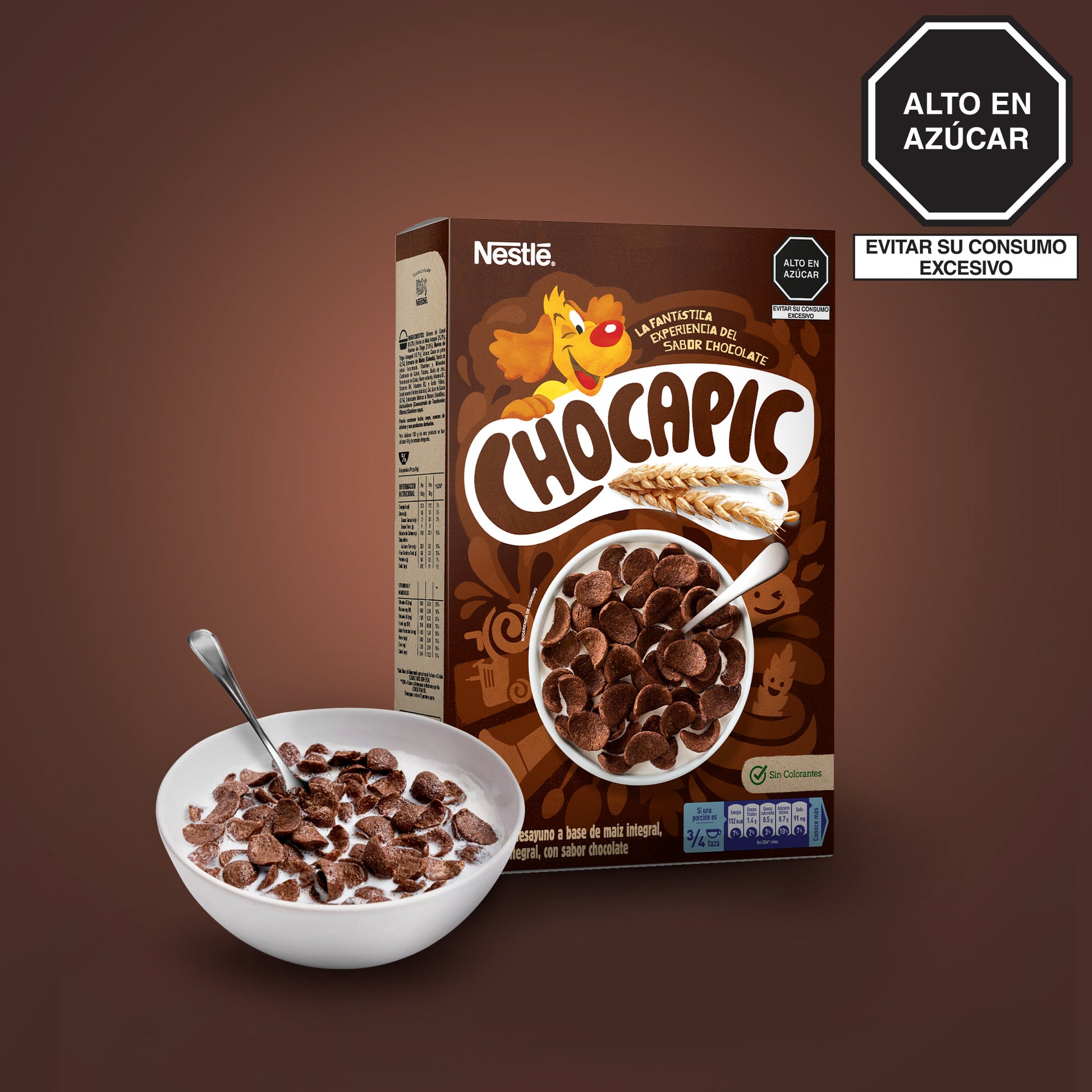 cereales de desayuno integrales con sabor a chocolate y sin aceite de palma